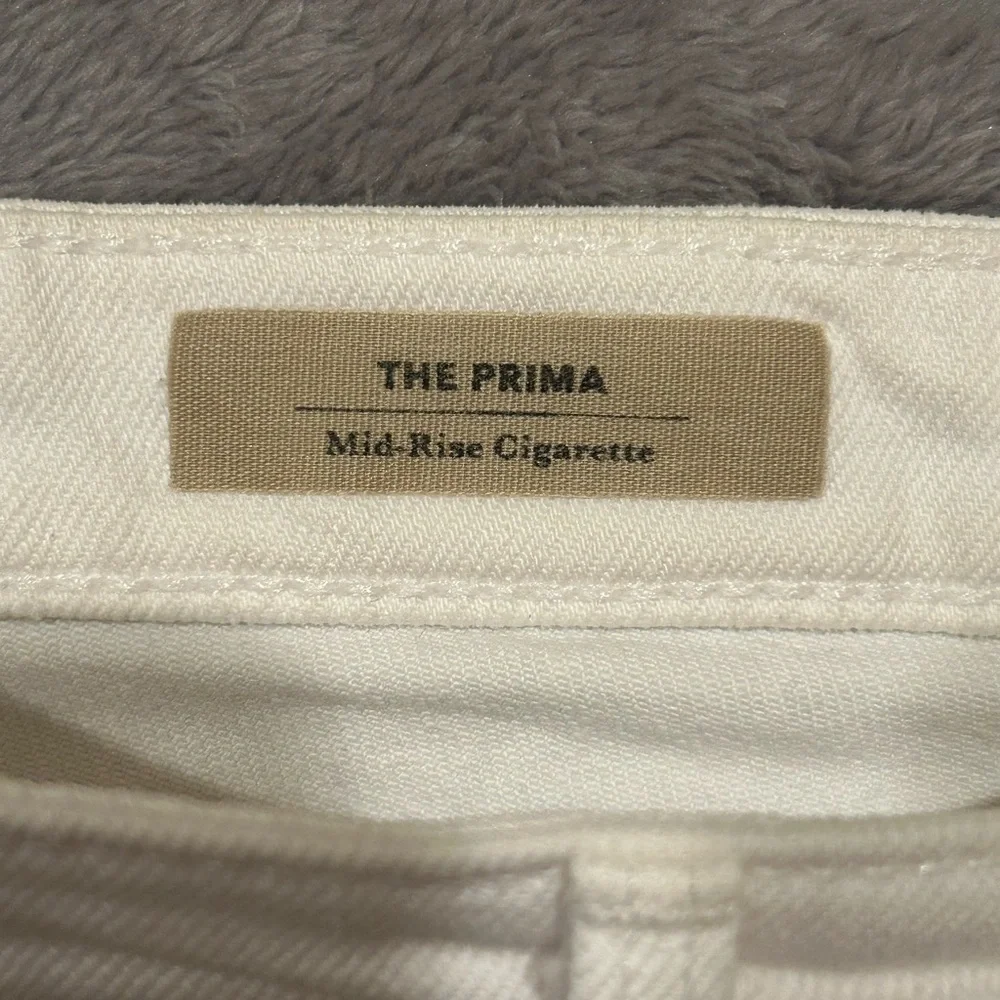 AG Adriano Goldschmied Prima Mid Rise Cigarette White Jeans Womens 28 R - Picture 6 of 9